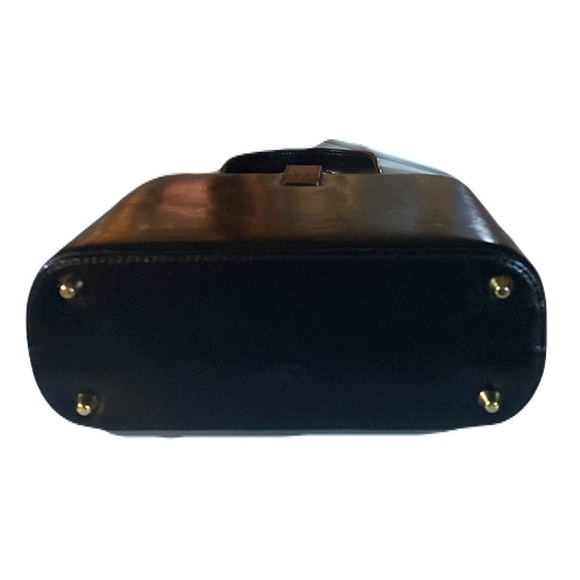 NWOT Belle Rose Leather Black with Brown Trim Hand Purse - Picture 7 of 7